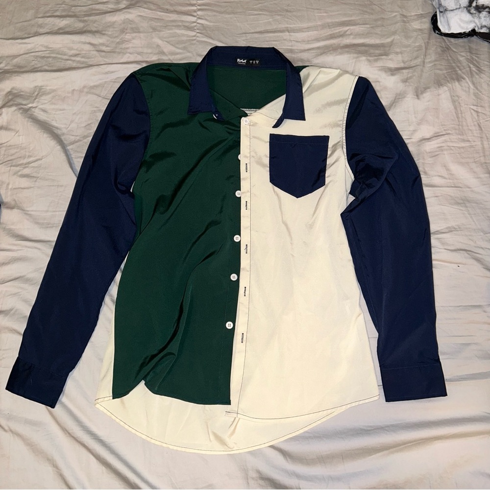 shein color block shirt